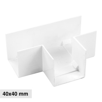 Elmark Angolo a T per Canaline Passacavi 40x40 in Plastica Bianca