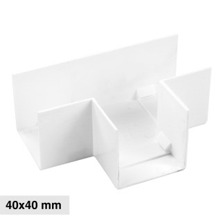 Elmark Angolo a T per Canaline Passacavi 40x40 in Plastica Bianca