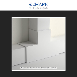 Elmark Angolo a T per Canaline Passacavi 40x40 in Plastica Bianca