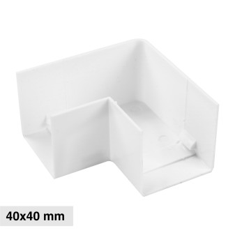 Elmark Angolo a L per Canaline Passacavi 40x40 in Plastica Bianca