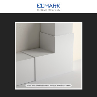 Elmark Angolo a L per Canaline Passacavi 40x40 in Plastica Bianca