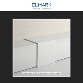 Elmark Connettore per Canaline Passacavi 40x40 in Plastica Bianca