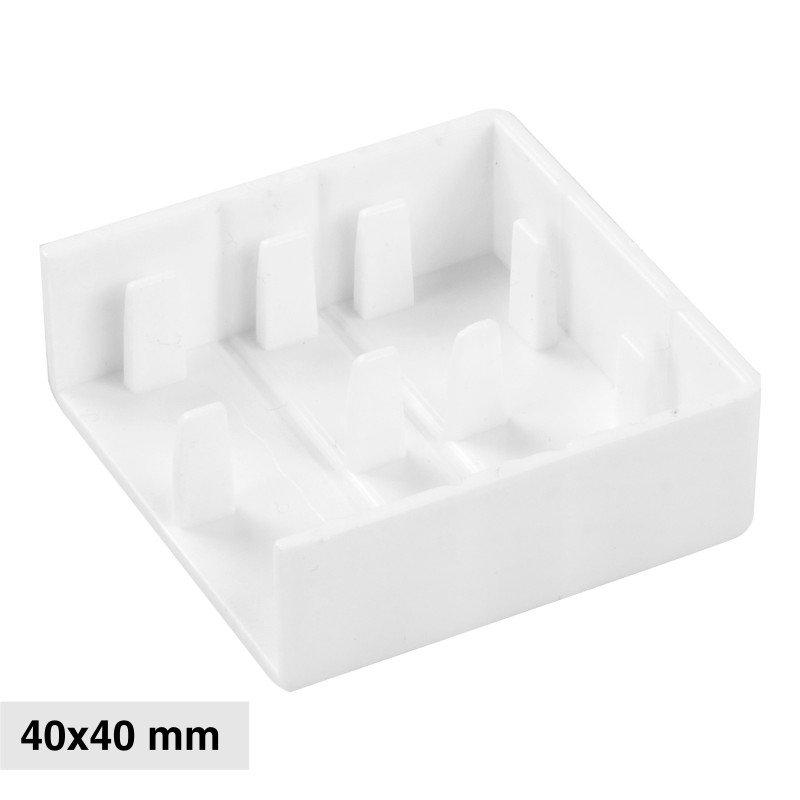 Elmark Tappo di Chiusura Canaline Passacavi 40x40 in Plastica Bianca