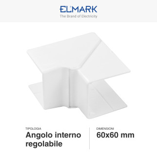 Elmark Angolo Interno Regolabile per Canaline Passacavi 60x60