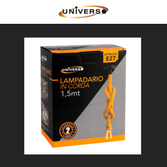 Universo Lampadario Sospensione Portalampada E27 in Corda mod. E27-M1