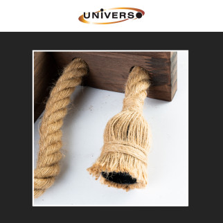 Universo Portalampada da Parete E27 Applique in Legno e Canapa mod. E70