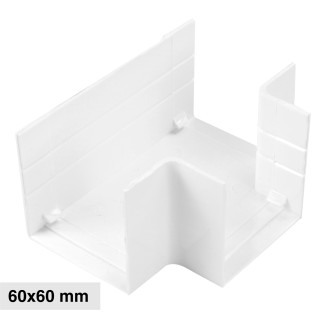 Elmark Angolo a T per Canaline Passacavi 60x60 in Plastica Bianca