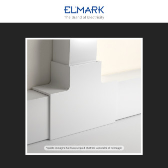 Elmark Angolo a T per Canaline Passacavi 60x60 in Plastica Bianca