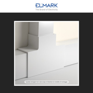 Elmark Angolo a T per Canaline Passacavi 60x60 in Plastica Bianca