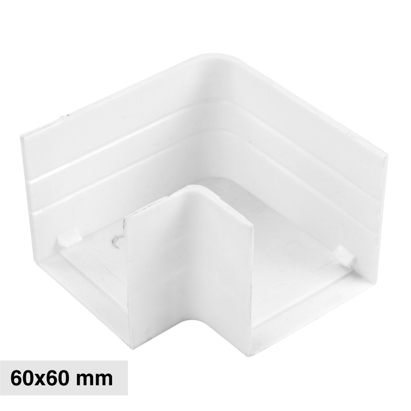 Elmark Angolo a L per Canaline Passacavi 60x60 in Plastica Bianca