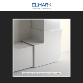 Elmark Angolo a L per Canaline Passacavi 60x60 in Plastica Bianca