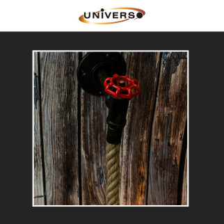 Universo Portalampada da Parete E27 Applique in Metallo e Canapa mod. E29