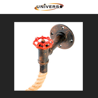 Universo Portalampada da Parete E27 Applique in Metallo e Canapa mod. E29