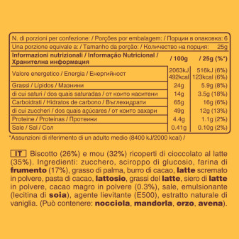 Snack con Biscotto e Caramella Mou Ricoperto di Cioccolata Twix 25x