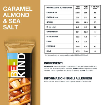Caramel Almond & Sea Salt Barretta 40g Be-Kind
