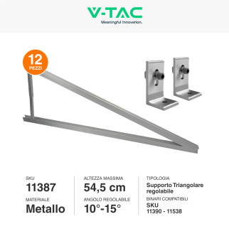 Kit Struttura per Montaggio di 15 Pannelli Solari su Tetto Piano