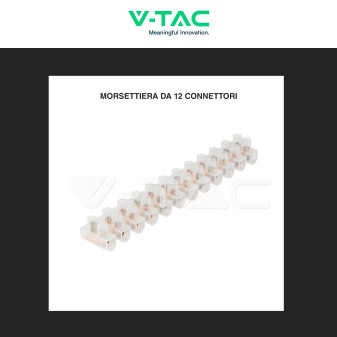 Morsettiera da 12 Connettori per Cavi Elettrici 5A da 5mm V-Tac
