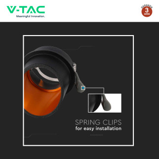 Portafaretto Rotondo GU10 e GU5.3 (MR16) Nero V-Tac VT-974