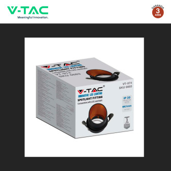 Portafaretto Rotondo GU10 e GU5.3 (MR16) Nero V-Tac VT-974