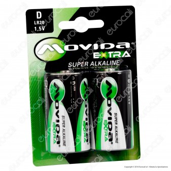 Movida Extra Super Alkaline Torcia D - Blister 2 Batterie