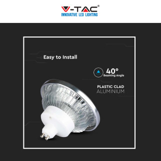 VT-1112D Faretto LED GU10 12W AR111 COB CRI≥90 Dimmerabile V-Tac