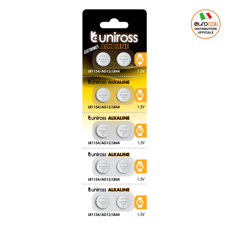 Batterie LR1154/AG13/LR44 1.5V a Bottone Uniross
