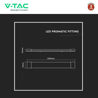 VT-8350 Tubo LED Prismatico Plafoniera SMD 50W 150cm V-Tac