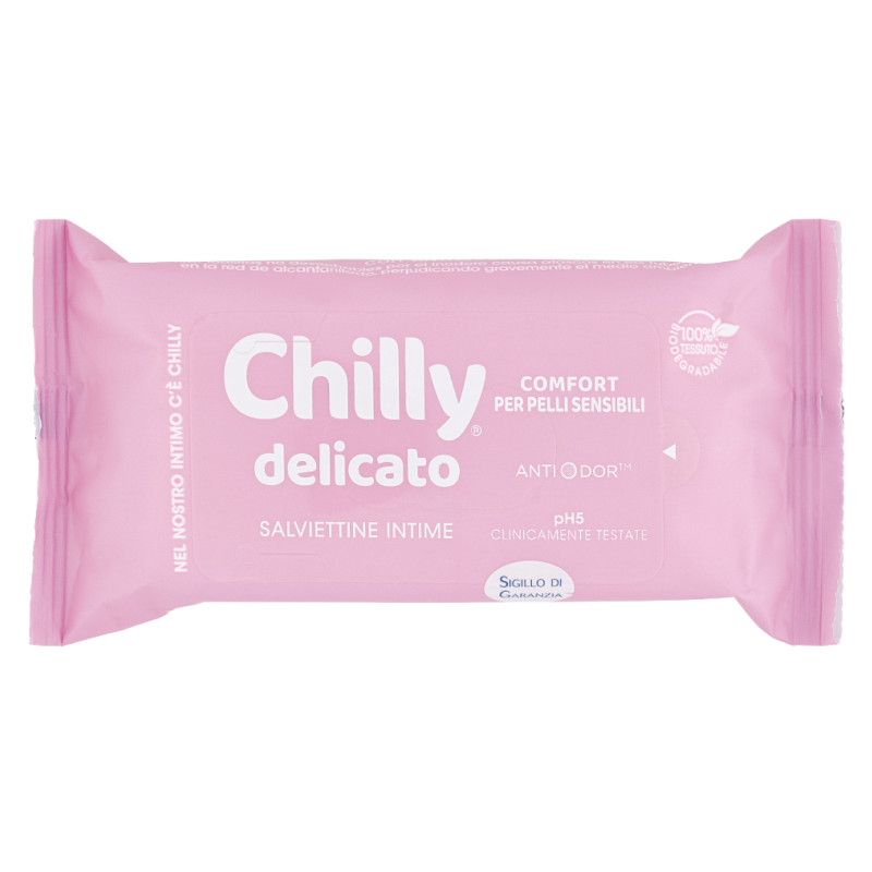 12 Salviettine Intime Biodegradabili Formula Fresca Chilly