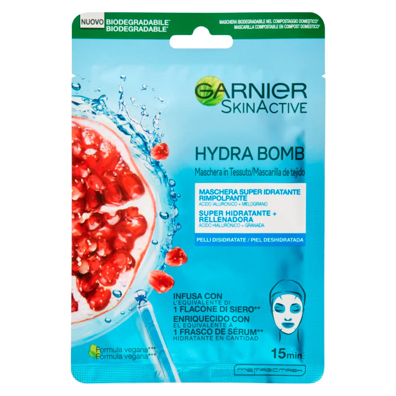 Hydra Bomb Maschera Viso in Tessuto Rimpolpante Garnier Skin Active