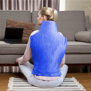 Warmy Termoforo in Pile Colore Grigio con Copertura Celeste Gima