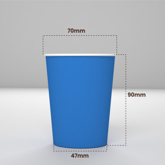 25 Bicchieri in Carta Biodegradabile Blu da 200ml