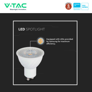 VT-247 Faretto LED GU10 6W Spotlight SMD Chip Samsung V-Tac Pro