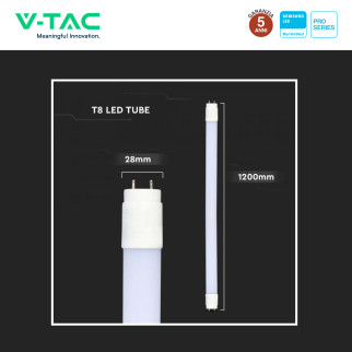 VT-121 Tubo LED SMD Nano Plastic T8 G13 18W 120cm V-Tac Pro