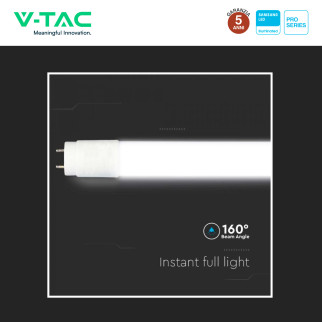 VT-121 Tubo LED SMD Nano Plastic T8 G13 18W 120cm V-Tac Pro