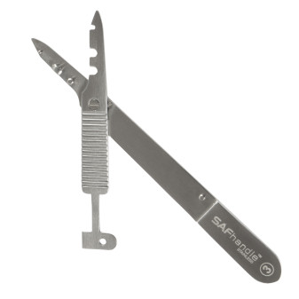 Manico Portalame di Sicurezza n.3 Acciaio Inox per Lame n.10-15 Gima