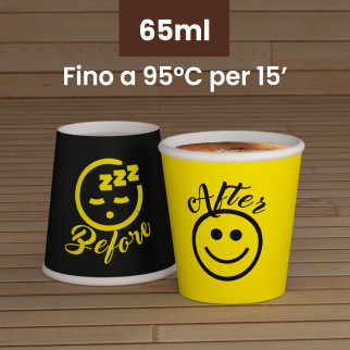 50 Bicchierini da Caffè in Carta DownUpCUP Yellow da 65ml