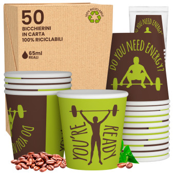 50 Bicchierini da Caffè in Carta ReadyCUP da 65ml