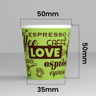 50 Bicchierini da Caffè in Carta LoveGreenCUP da 65ml