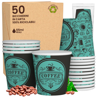 50 Bicchierini da Caffè in Carta PubGreenCUP da 65ml