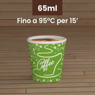50 Bicchierini da Caffè in Carta CoffeeGreenCUP da 65ml