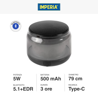 Speaker Bluetooth da 15W con Tecnologia LED SMD Multicolore Imperia