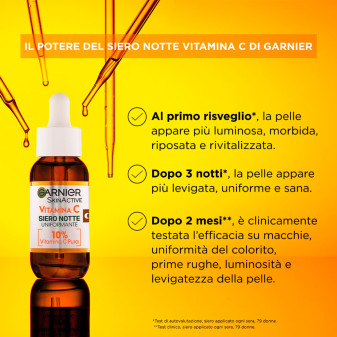 Siero Viso Uniformante Notte Vitamina C 30ml Garnier