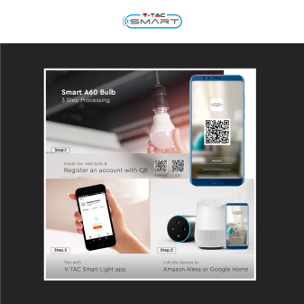 VT-5113 Lampadina LED E27 11W Bulb A60 RGB CCT V-Tac Smart