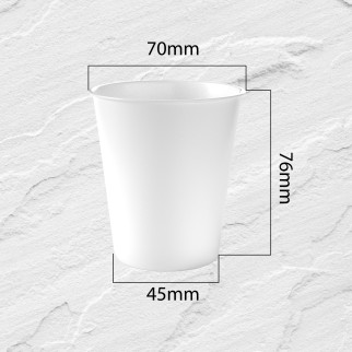 50 Bicchieri in Carta Riciclabile Bianco da 166ml con Coperchi