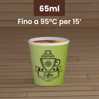 50 Bicchierini da Caffè in Carta CuzcoCUP Green da 65ml