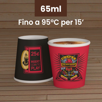 50 Bicchierini da Caffè in Carta FlipperCUP da 65ml
