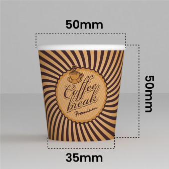 100 Bicchierini in Carta Riciclabile VintageCUP da 65ml e Coperchi