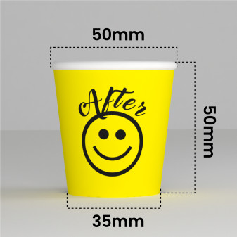 100 Bicchierini in Carta Riciclabile DownUpCUP Yellow da 65ml e Coperchi