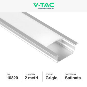 VT-8156 Profilo in Alluminio da 2m per Strisce LED V-Tac