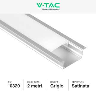 VT-8156 Profilo in Alluminio da 2m per Strisce LED V-Tac